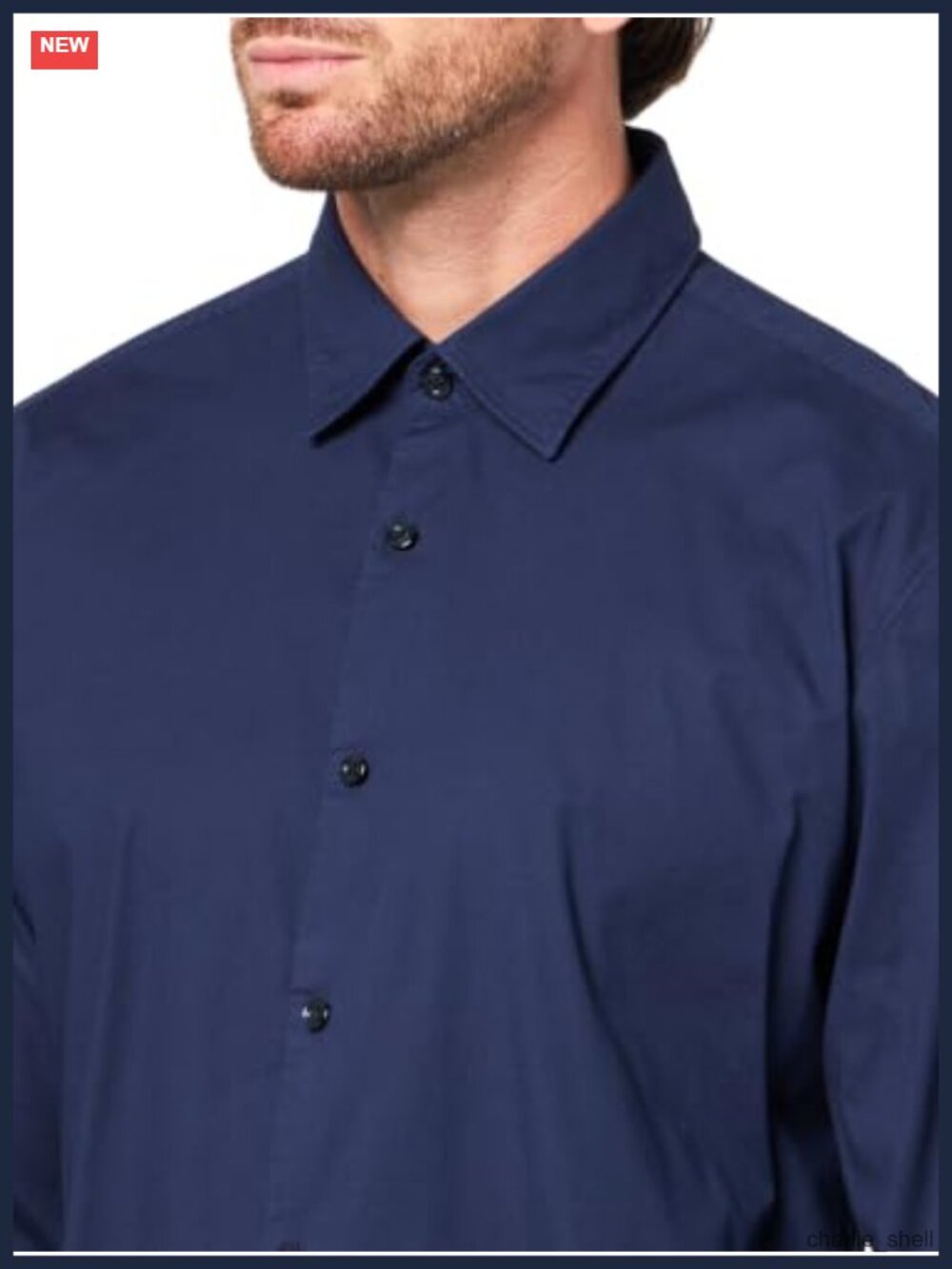 Slim Fit Flannel Structure Button Down Shirt Long Sleeve - Picture 2 of 2